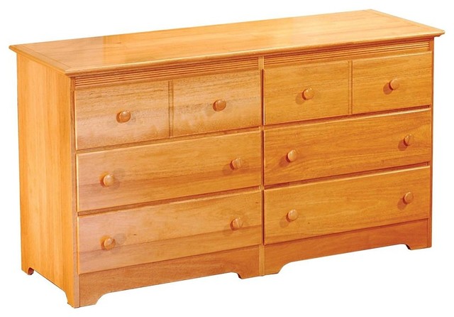 Windsor 6 Drawer Dresser in Natural Maple Fin - Contemporary - Dressers
