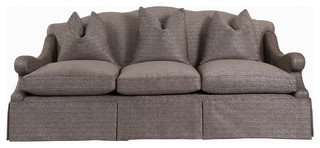 Vannes Modern French Country Skirted Sofa - Contemporary - Sofas - by Kathy Kuo Home