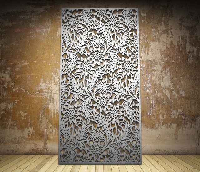 Nouveau leaf design laser cut screen Modern Screens And Room