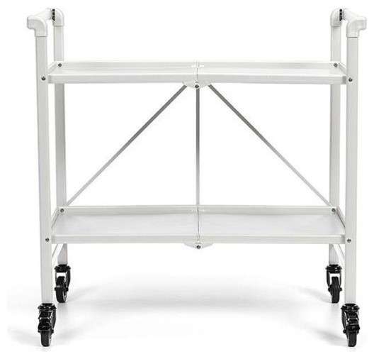 Cosco Smartfold Folding Serving Bar Cart, White Bar Carts by Cymax