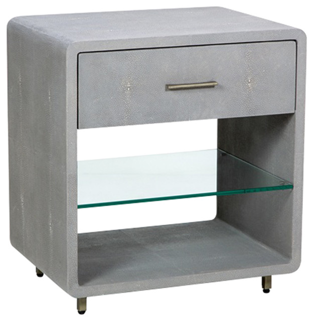 Interlude Home Calypso Gray Bedside Chest Contemporary Nightstands
