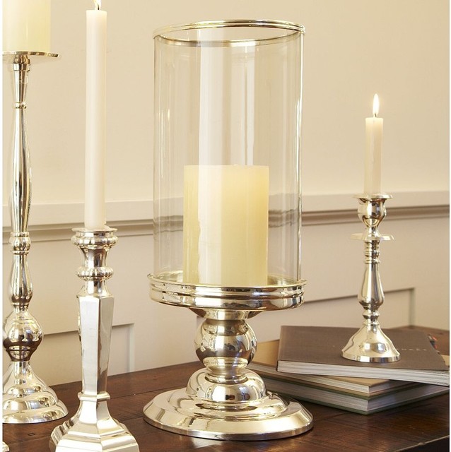 Silverplated Hurricane Traditional Candleholders