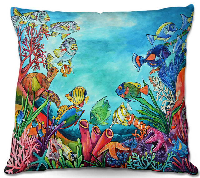 DiaNoche Throw Pillows by Patti Schermerhorn Coral Reef - Bed Pillows - by DiaNoche Designs