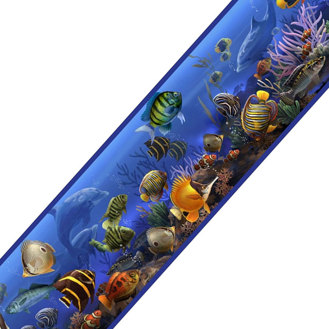 Under Sea Ocean Fish Self Stick Accent Wall Border - Contemporary