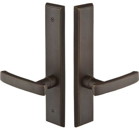 door levers hardware emtek lock multi point contemporary rectangular configuration 2x10 sandcast improvement