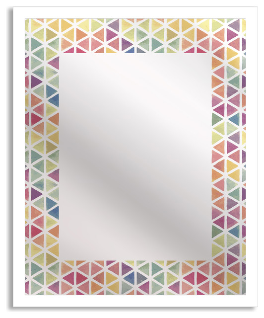 Gallery Direct Watercolor Triangle Border Art Mirror Contemporary