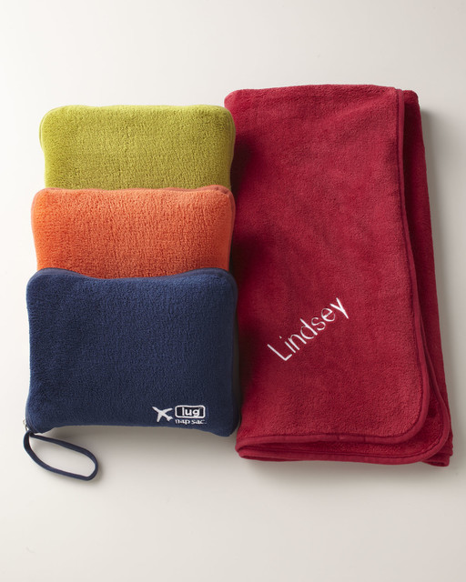 Travel Blanket & Pillow Set - Contemporary - Blankets - by Horchow