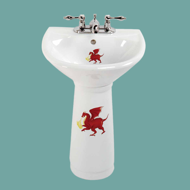 Children's White Fire Dragon Childsize Pedestal Sink 13281