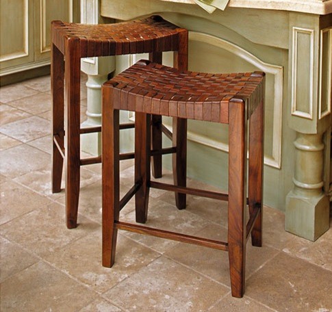 Woven Leather Stools - Modern - Bar Stools And Counter Stools - by Napa