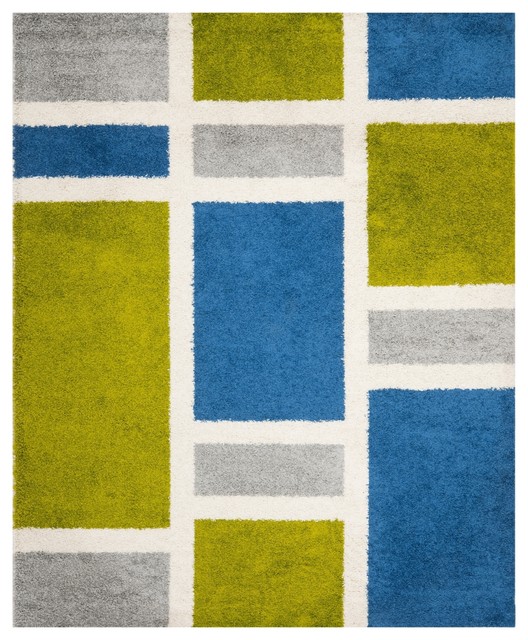 Safavieh Art Shag Blue/ Green Rug (6' x 9') Contemporary Rugs by