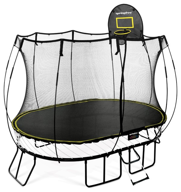 Springfree Trampoline, 8x11' Medium Oval With Basketball Hoop and
