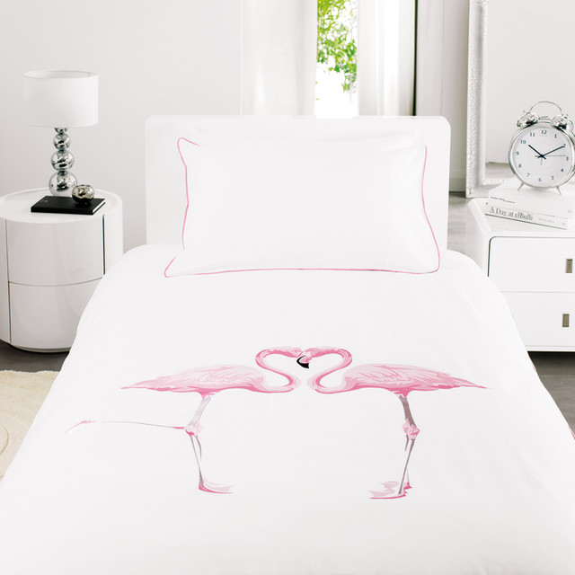 Flamingo Duvet Set, Single Contemporary Duvet Covers & Sets by Dwell