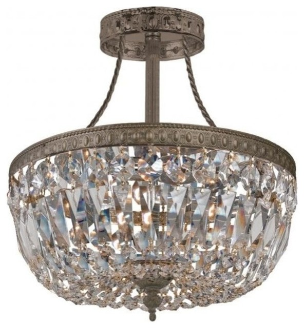 Crystorama Richmond 3 Light Antique Brass Ceiling Mount Victorian