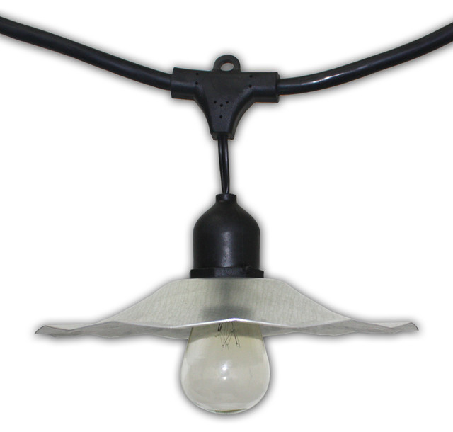Vintage Metro 48 , 15 Lights, Galvanized Metal - Traditional - Outdoor Rope And String Lights ...