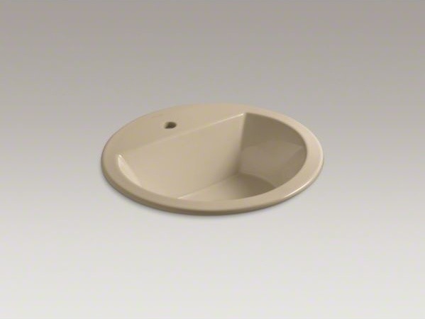 KOHLER Bryant(R) round drop-in bathroom sink with single faucet hole ...