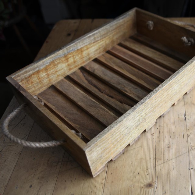 Para Mango Wood Tray Rustic Serving Trays by Nkuku
