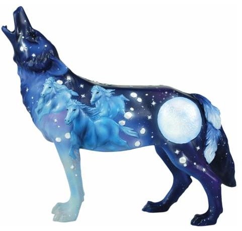 painted wolf figurines