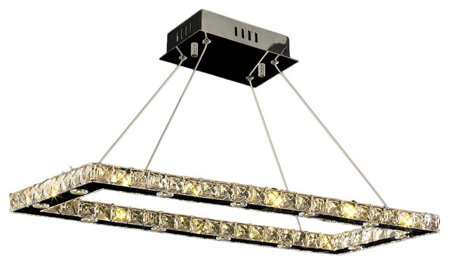Led Rectangular Chrome Crystal Chandelier Led Rectangular Chrome Crystal Chandelier