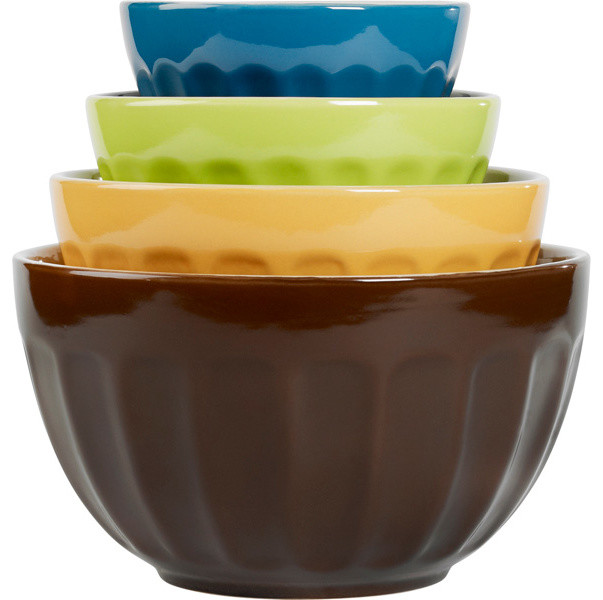 TTU Gallery 4Piece Mixing Bowl, Cafe Multi Traditional Mixing Bowls