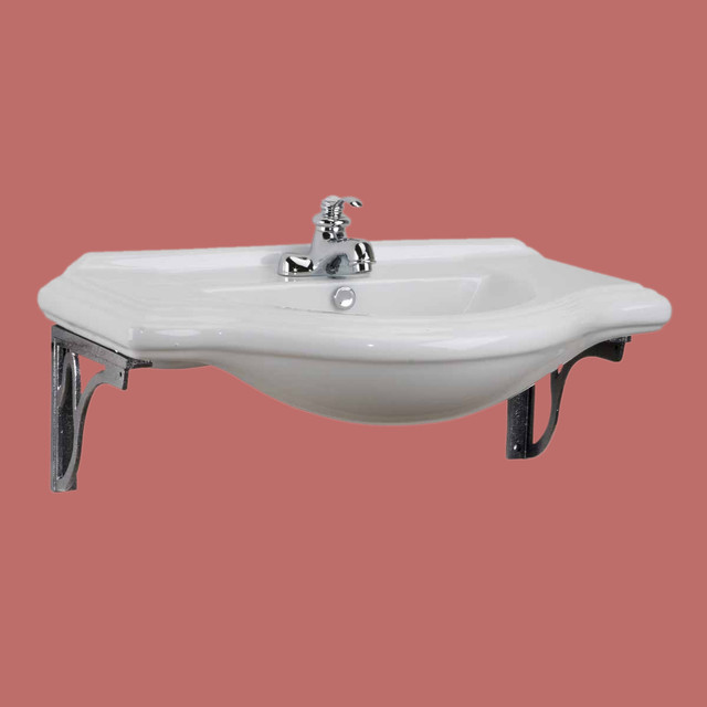 ... Sink Gray Metal Supports For 4 14183 transitional-bathroom-sinks