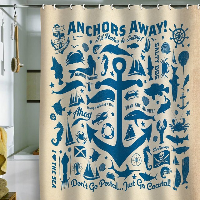 Deny Designs Anderson Design Group Anchors Away Fabric Shower Curtain