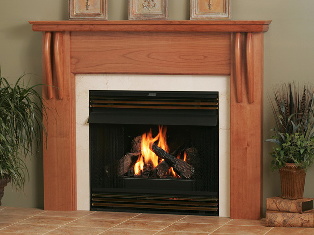 Santa Fe Wood Fireplace Mantel Contemporary Indoor Fireplaces