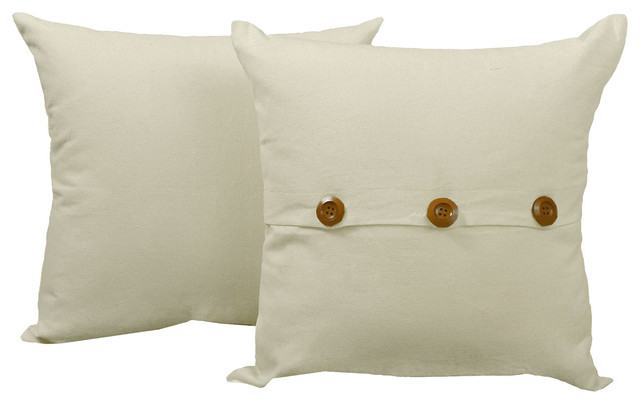 RoomCraft 2pc Solid Color Throw Pillow Covers/Cushion Set, White, 14x14 in, Cove - Contemporary ...