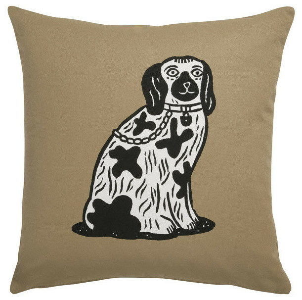 Staffordshire Dog Pillow Cover Contemporary Decorative Pillows by
