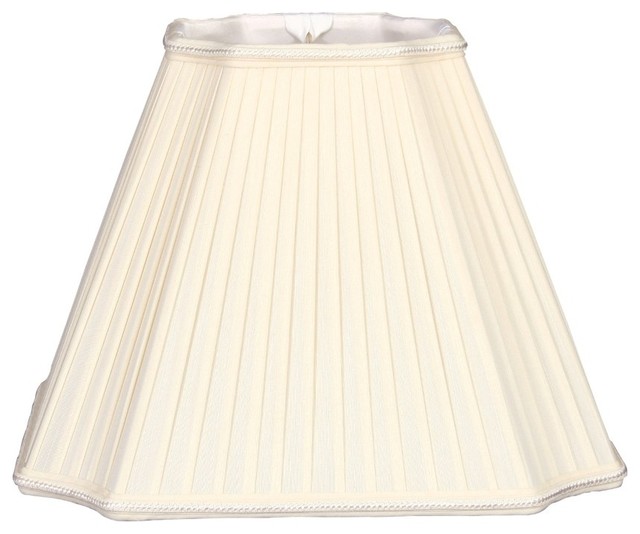 Inverted Cut Corner Pleated Designer Lampshade, Antique Gold
