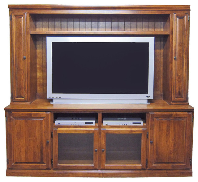 Traditional TV Stand and Hutch Spice Alder Traditional