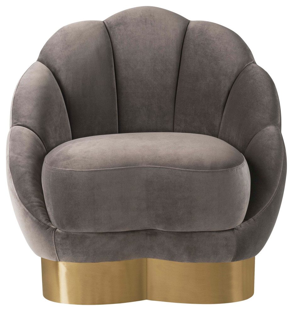 Bloom Light Gray Velvet Chair Tov S Contemporary Armchairs And