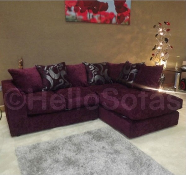 Divine Full Purple Colour Corner Sofa Modern Sofas other metro