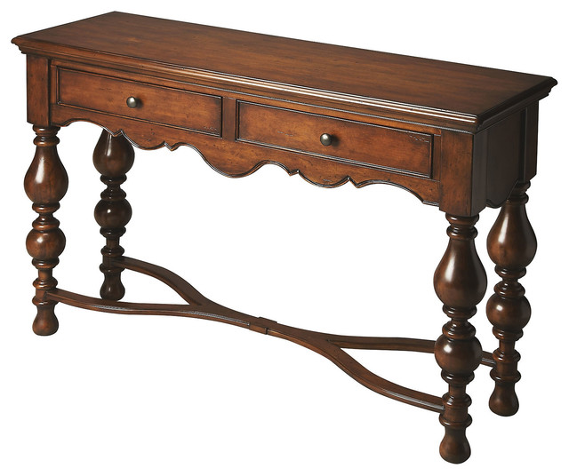 Isabella 52" Spindle Console Table Contemporary Console Tables by