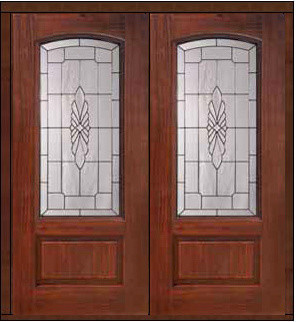 Prehung Double Door 80 Fiberglass Versailles 1 Panel Arch ...