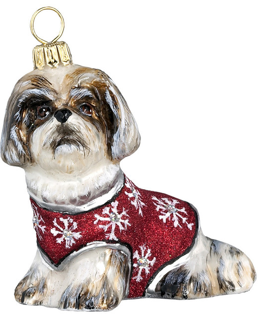 diva dog shih tzu brown and white ornament traditional diva dog shih tzu brown and white ornament traditional