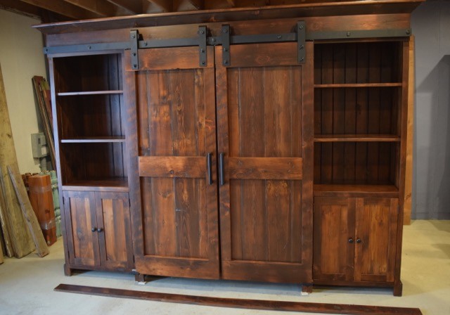 Barn Door Entertainment Cabinet - Farmhouse ...