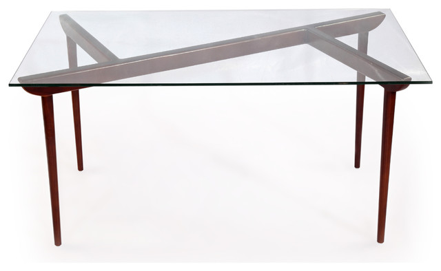 Mid Century Modern Glass Dining Table