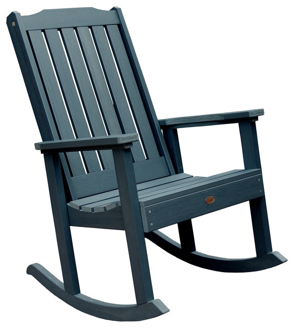 Phat Tommy Lynnport Rocking Chair, Navy Blue - Transitional - Outdoor Rocking Chairs - by Buyers 