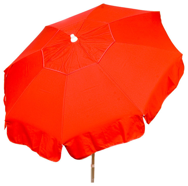 Italian Umbrella, Red, 72"x91", Patio Pole Traditional Outdoor