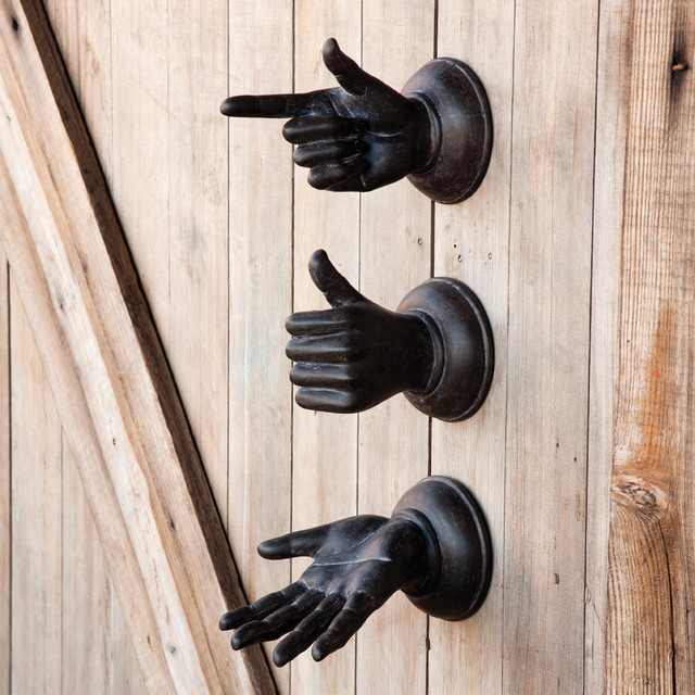 Porcelain Hand Hooks Eclectic Wall Hooks atlanta by Iron Accents