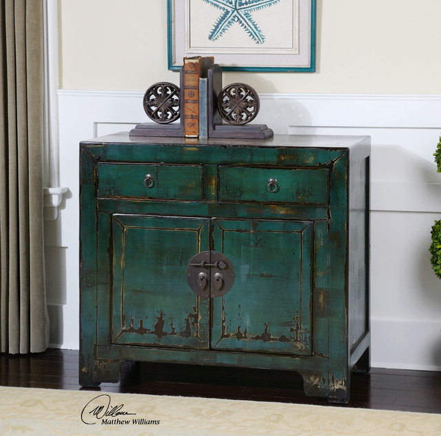 Syretta Antique Console Rustic Living Room new york by