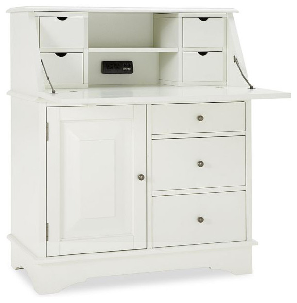 Graham Smart Technology Secretary, Antique White Contemporary Desks