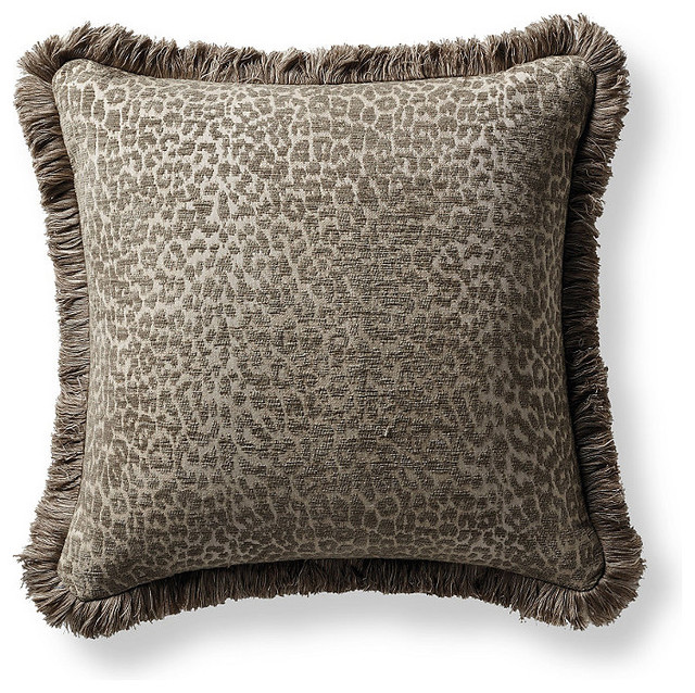 Leopard Luxe Gray Outdoor Pillow - Traditional - Outdoor Cushions And Pillows - by FRONTGATE
