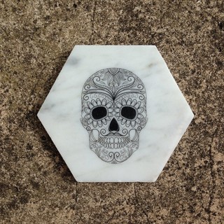 SUGAR SKULL HEXAGON - SET OF 4 - Contemporary - Coasters - sydney - by ...