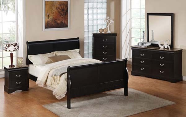 Acme Furniture - Louis Philippe III Black Finish KD 5 Piece King Bedroom Set - 1 - Traditional ...