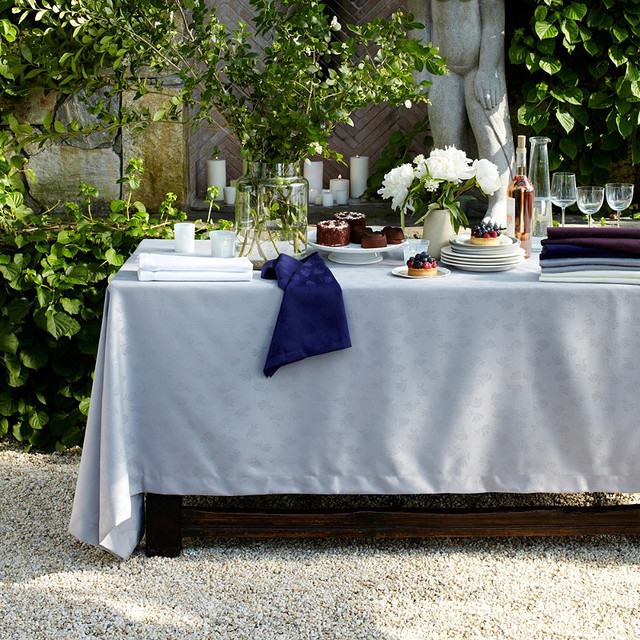 Chatham Tablecloth Grey, 70" x 162" Oblong Contemporary Tablecloths