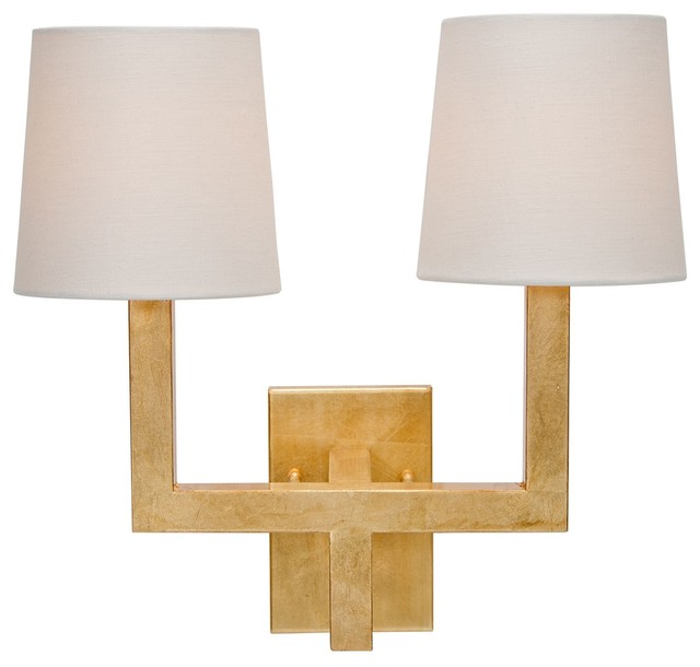 Worlds Away Kennedy Gold Leaf Wall Sconce - Contemporary - Wall Sconces - by Layla Grayce