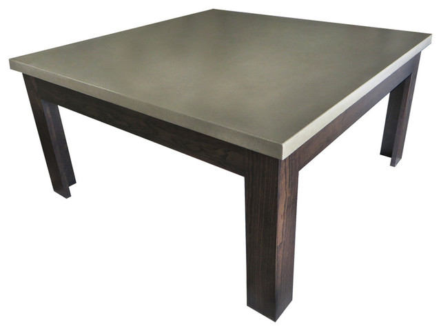 Square Concrete Coffee Table, Antique White, 36x36 - Modern - Coffee