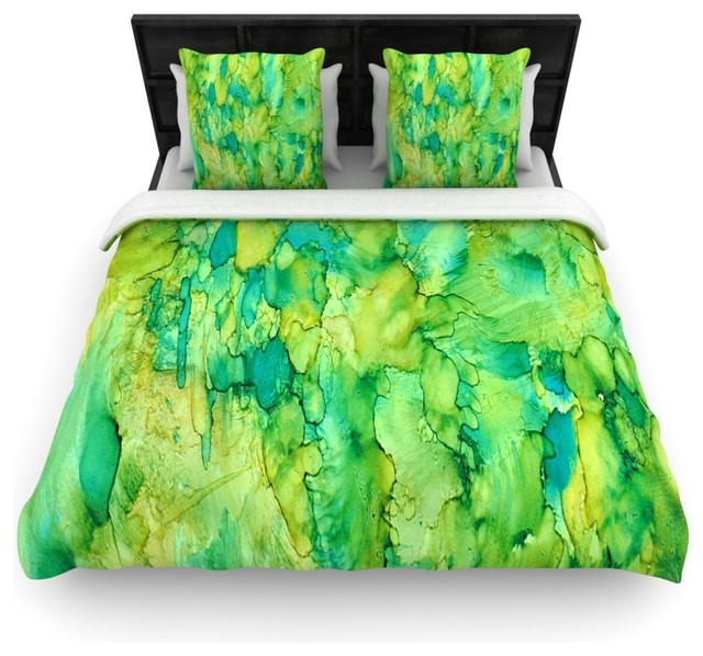 Rosie Brown "Going Green" Emerald Cotton Duvet Cover, Twin, 68"x88