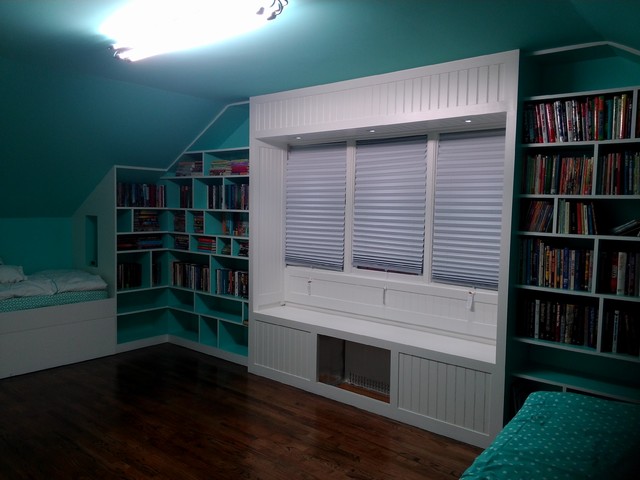 kids bedroom and library